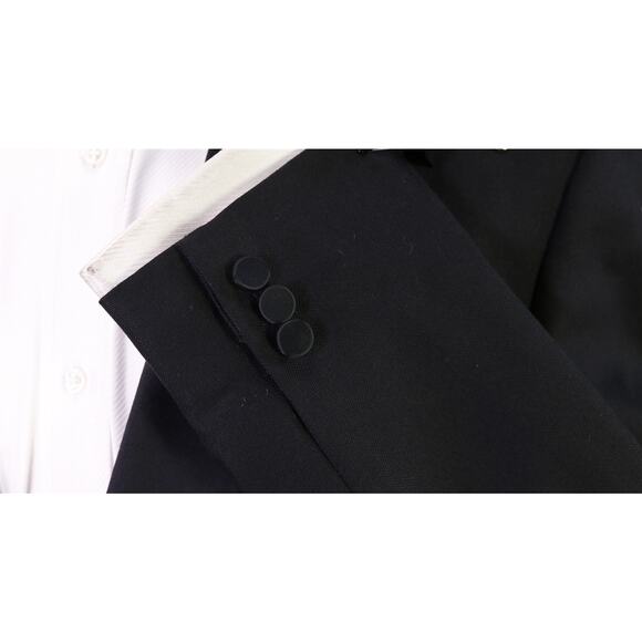 Saks Fifth Avenue Vintage Mens Black 2-Btn Tuxedo Dinner Jacket Blazer 38L - Picture 6 of 8